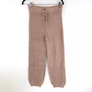 Lulus Teddy-To-Go Taupe Fuzzy Drawstring Joggers Pull On Brown S - Picture 1 of 5