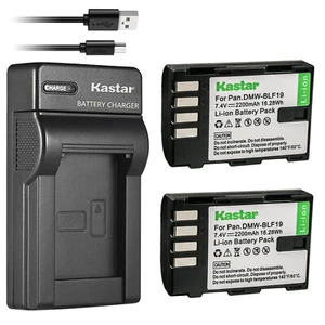 Kastar Battery (2-Pack) and Charger for Panasonic DMW-BLF19 DMC-GH3 GH3A GH3H G9 - Picture 1 of 5