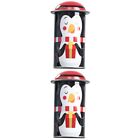  2 Count Round Candy Containers Holiday Cookie Tin Gift Tins Jar