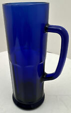 Vintage Ribbed Cobalt Blue 20 oz. Beer Glass Stein Mug, Nice