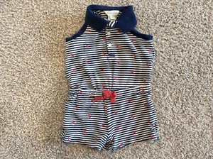 Baby Girls RALPH LAUREN Polo Blue Striped Lobster Romper Outfit Size 6 Months - Picture 1 of 3