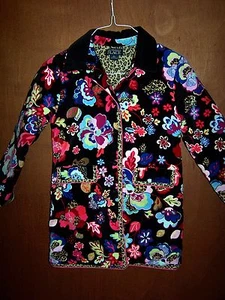 TCP THE CHILDREN'S PLACE Gorgeous Colorful Leopard FLORAL COAT Large 10-12 - Picture 1 of 4