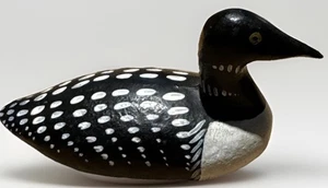 Vintage Common Loon Briefbeschwerer handbemalte Figur USA massiv Schwermetall 3,5 Zoll - Bild 1 von 8