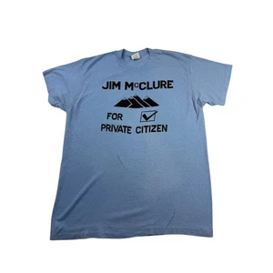 Jim McClure For Private Citizen T-Shirt - L blau 80er Jahre Stedman 50/50 USA - Bild 1 von 10