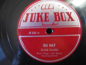 DUKE PAIGE IDA MAY b/w TWO FACED WOMAN BLUES JUKE BOX 520- -78 RPM NEW - Picture 1 of 2