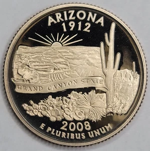 2008 S QUARTER GEM PROOF DCAM ARIZONA STATE - CN-CLAD - Picture 1 of 5
