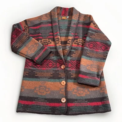 ¡Bonito!~ Chaqueta de lana vintage para mujer Indian Blanket talla M Alpes occidental usada en excelente estado Foto 1 de 4