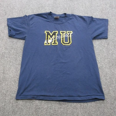 Vintage MU Shirt Mens Large Blue Volleyball College Team Oneita NCAA 90s Tee - Image 1 of 4