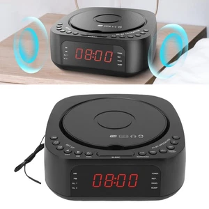 New CD Player Alarm Clock USB Charging Dimmable Display Desktop BT Radio CD Pla - Picture 1 of 24