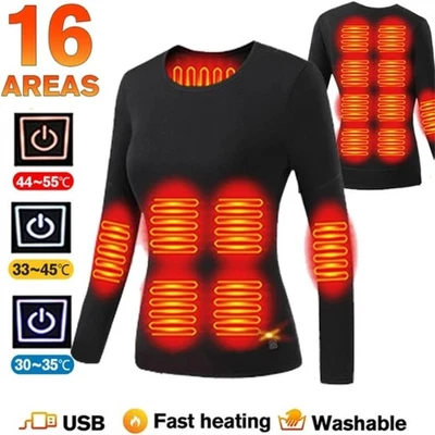AS SHOW Winter Heated Underwear Suit Man Women Electric USB Powered Thermal Heating