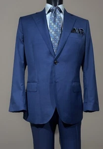 Suitsupply Vitale Barberis Canoico Super 110’s Wool Midnight Blue Suit 44 S - Picture 1 of 15