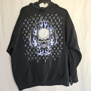 Sudadera con Capucha Suelta Años 2000 Para Hombres XL De Colección Y2K ODM Esqueleto Calavera Guadaña Pinkman Negra - Imagen 1 de 8