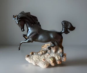 FRANKLIN MINT "Fury” Black STALLION HORSE PAMELA Du BOULAY PORCELAIN 1992 - Picture 1 of 12