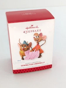 2013 Hallmark Keepsake Sewing for Cinderelly Jaq & Gus Limited Edition Ornament - Picture 1 of 7