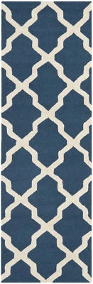 Safavieh Cambridge NAVY BLUE / IVORY Wool Runner 2'-6 x 10' - CAM121G-210 - Image 1 of 2