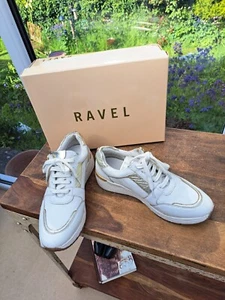 Leder Damen Sneaker's von Ravel weiß gold & silber Größe 5 einmal getragen - Bild 1 von 19