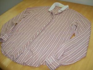 True Vintage 1980's Button Front Striped Shirt Blouse Top Womens Small 80's Vtg