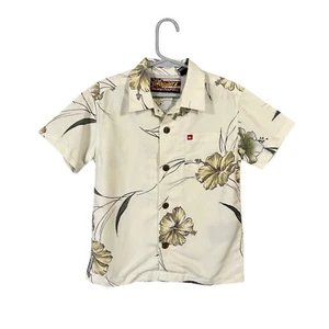 Quiksilver Hawaiian Boardriding Kids Small(4) Floral Button Up Shirt EUC - Picture 1 of 9