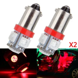 2X Red T11 BA9S 5050 5-SMD LED Bulbs Car Wedge Side Interior Map License Light - Picture 1 of 7