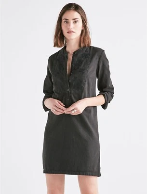 Vestido para mujer LUCKY BRAND denim negro con bordado floral talla L $119  Foto 1 de 4