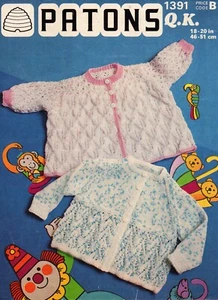 ~Vintage 1976 Patons Baby Knitting Pattern For Lacy Matinee Jackets ~ 18" ~ 20" - Picture 1 of 1