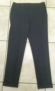 TU Womens Tapered Twill Trousers with Turn Ups Size 12 Uk Leg 28" NEW Dark Grey - Picture 1 of 3