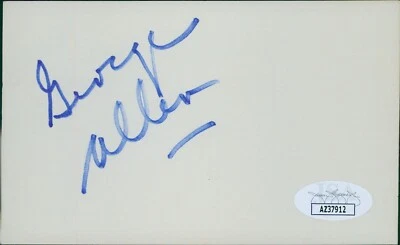 George Allen Washington Redskins Coach Signed 3x5 Index Card JSA Authenticated - Image 1 of 2