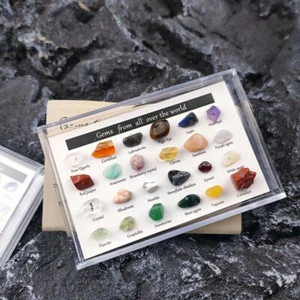 24pcs Healing Crystals Quartz Chakra Stones Ore Specimens Stone Learning Kit - Picture 1 of 13