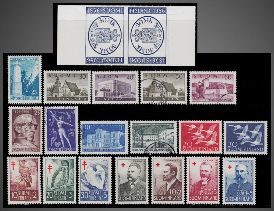 1956 FINLAND YEAR + TUBERCULOSIS + RED CROSS SCT. 335 -345 B135 TO B141  - Image 1 of 1