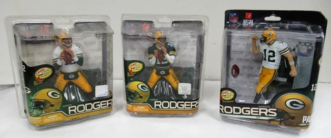 AARON RODGERS McFARLANE Sports Action Figures LOT Of (3)  GREEN BAY PACKERS  NIP Cover