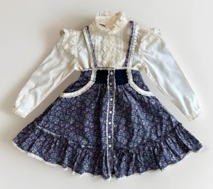 Gunne Sax by Jessica San Francisco VTG 1970s Dress Girls 4 Prairie Cottagecore - Picture 1 of 17