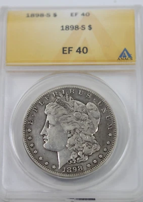 1898-S Morgan Dollar : ANACS EF40 - Image 1 of 4