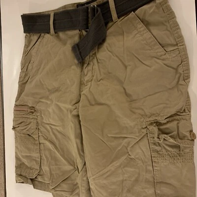 Pantalones Cortos Carga London Fog Caqui Cinturón Talla 34 100% Algodón Foto 1 de 4