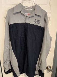 Red Kap “Hyundai” Large LN Long Sleeve Shirt Grey & Navy Blue Style SY14HY2 - Picture 1 of 5