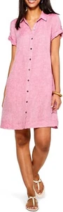 Nic+Zoe Drifty Hemdblusenkleid rosa Leinen Größe XS - Bild 1 von 4