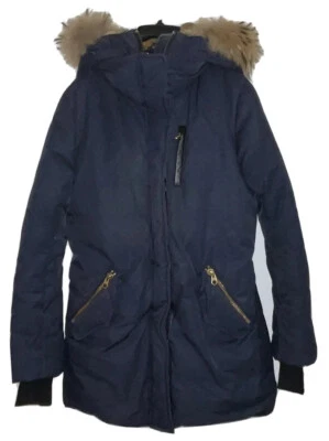 Mackage PUFFER PARKA/СOAT DOWN ROCOON FUR COLLAR Navy Sz Small - Image 1 of 4