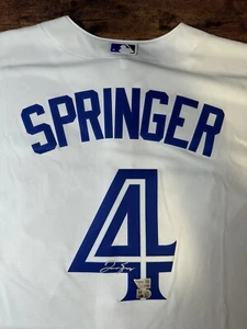 Maglietta George Springer Autografa Firmata Autografa Nike Blue Jays Fanatics COA - Foto 1 di 3