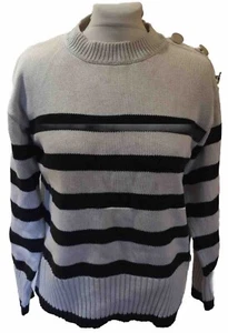 Jersey F&F Beige Mezcla Rayas Color Graduado Detalle Botón Reino Unido XS ENVÍO Y DEVOLUCIÓN GRATUITOS - Imagen 1 de 6