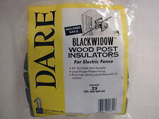 Dare - Black Widow Electric Fence Insulators - For Wooden Posts - 25pk.