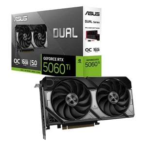 Grafikkarte ASUS Dual GeForce RTX 5060 Ti 16G OC - 16GB GDDR7, HDMI, 3x DP - Bild 1 von 4