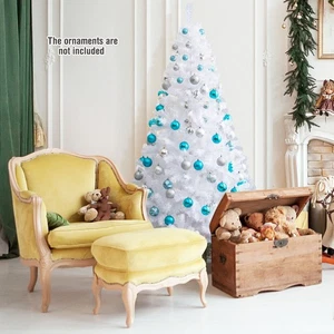 6Ft Artificial PVC Christmas Tree W/Stand Holiday Season Indoor Outdoor White - Picture 1 of 10