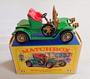 MATCHBOX MODELS OF YESTERYEAR Y2 1911 RENAULT 2 SEATER MINT IN ORIGINAL BOX - Imagen 1 de 8
