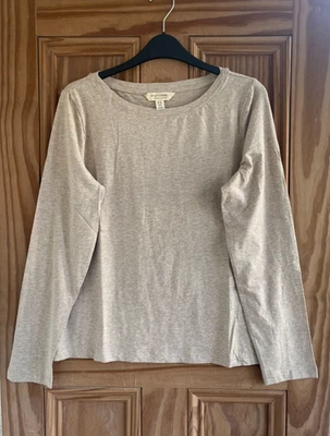 Ex SEASALT Ladies NEW EASEL Organic Cotton T-Shirt Top Stone Size 22