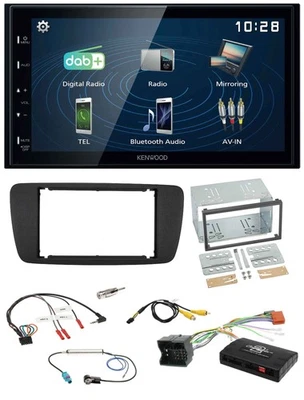 Kenwood 2DIN Bluetooth Lenkrad USB DAB Autoradio für Seat Ibiza 08-15 schwarz - Bild 1 von 4