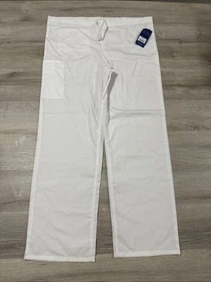 Cherokee Pants Unisex White Drawstring Medical Scrub Pants Medium - Image 1 of 4