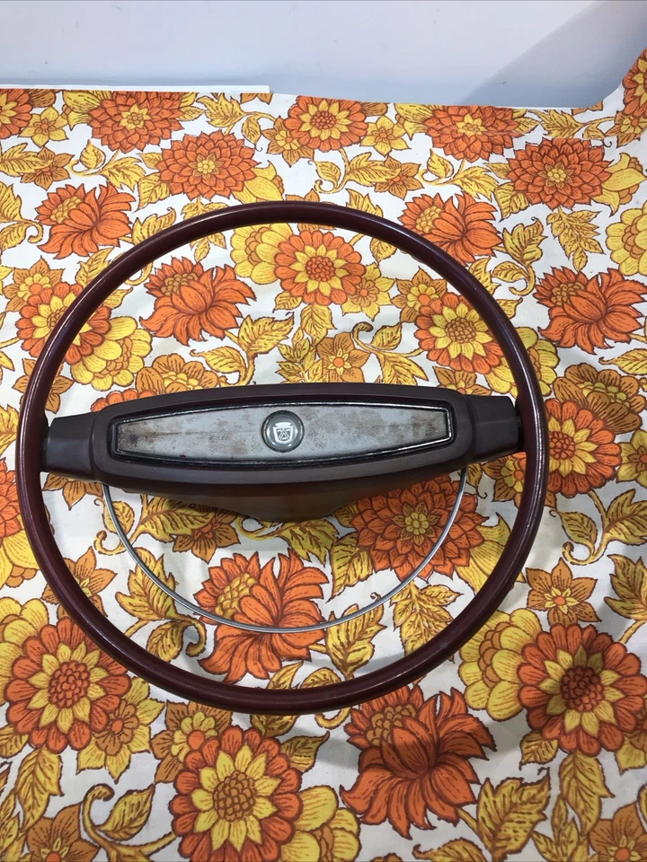 1968 Ford Mustang Galaxie Steering Wheel Horn Button Maroon Red OEM Vintage - Image 1 of 4
