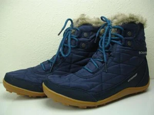 Columbia Minx Shorty III wasserdichte isolierte Damenstiefel 11 M Kunstfell blau - Bild 1 von 14