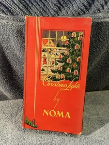 1939 NOMA (7) Bulb Red Bead Light Set Christmas Bulbs great Graphics OB (aa) - Picture 1 of 7