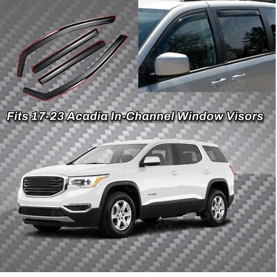Parasol deflector para ventana Fit GMC Acadia 17-23 en canal lluvia viento Foto 1 de 4