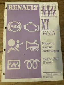 Manuel reparation ATELIER RENAULT KANGOO CLIO NT 3431A DIAGNOSTIC INJECTION - Picture 1 of 9